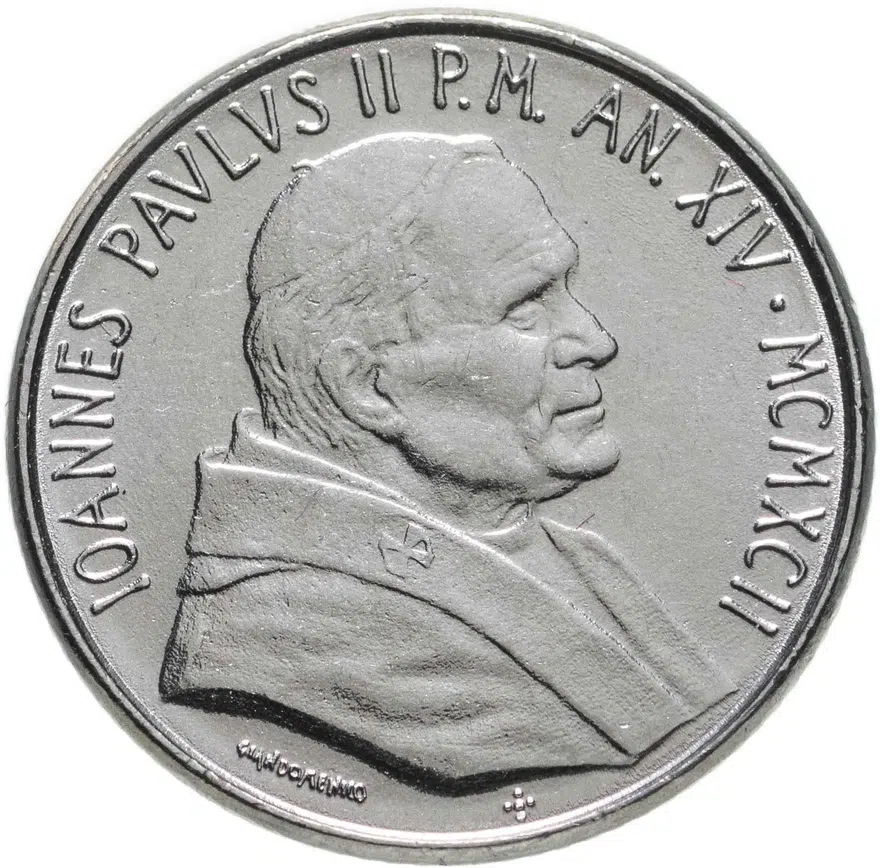 Ватикан 100 лир (lire) 1992