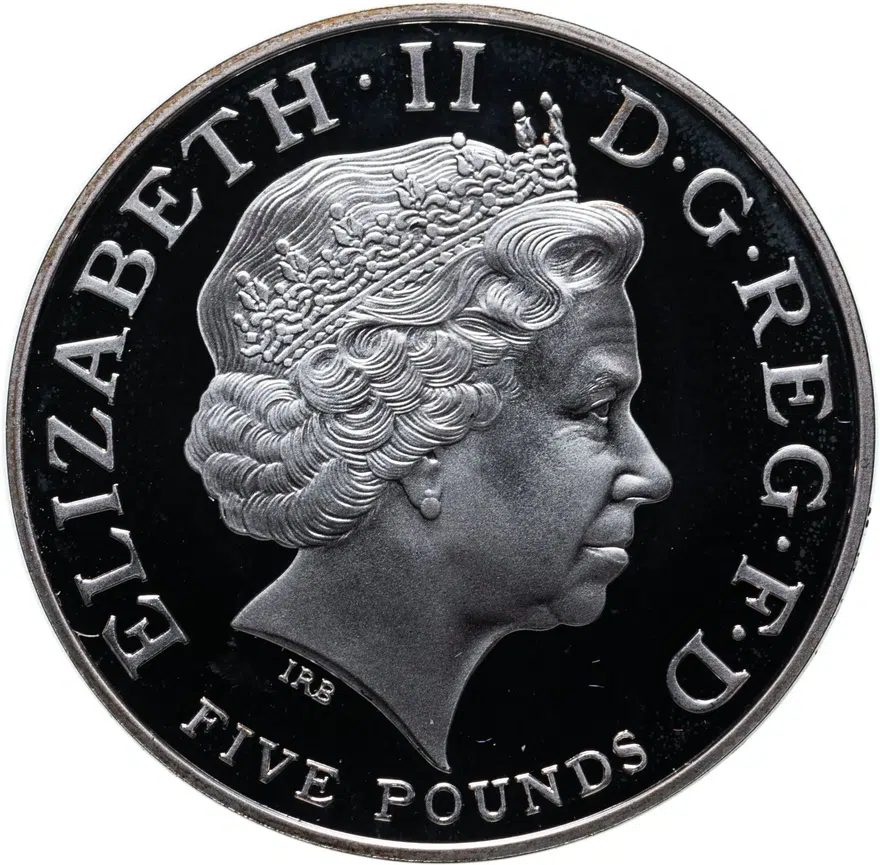 Великобритания 5 фунтов (pounds) 2005 "200 лет со дня смерти Горацио Нельсона" с сертификатом, реверс