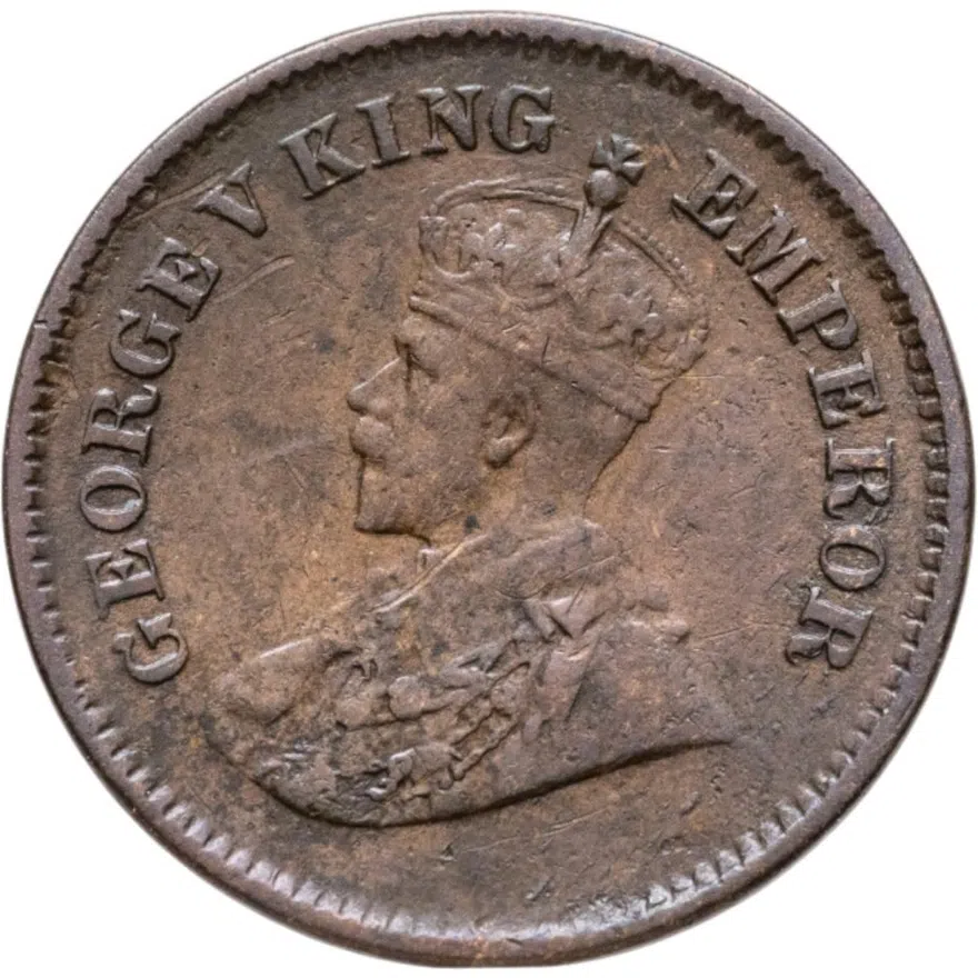 Индия (Британская) 1/2 пайса (pice) 1927, реверс
