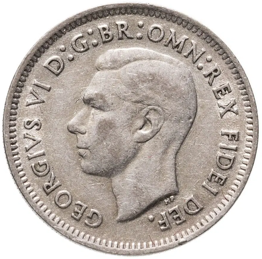 Австралия 6 пенсов (pence) 1951 "PL", реверс