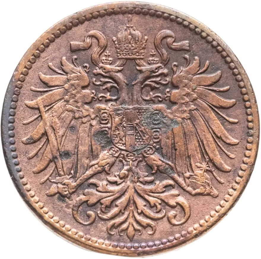 Австрия 2 геллера (heller) 1913, реверс
