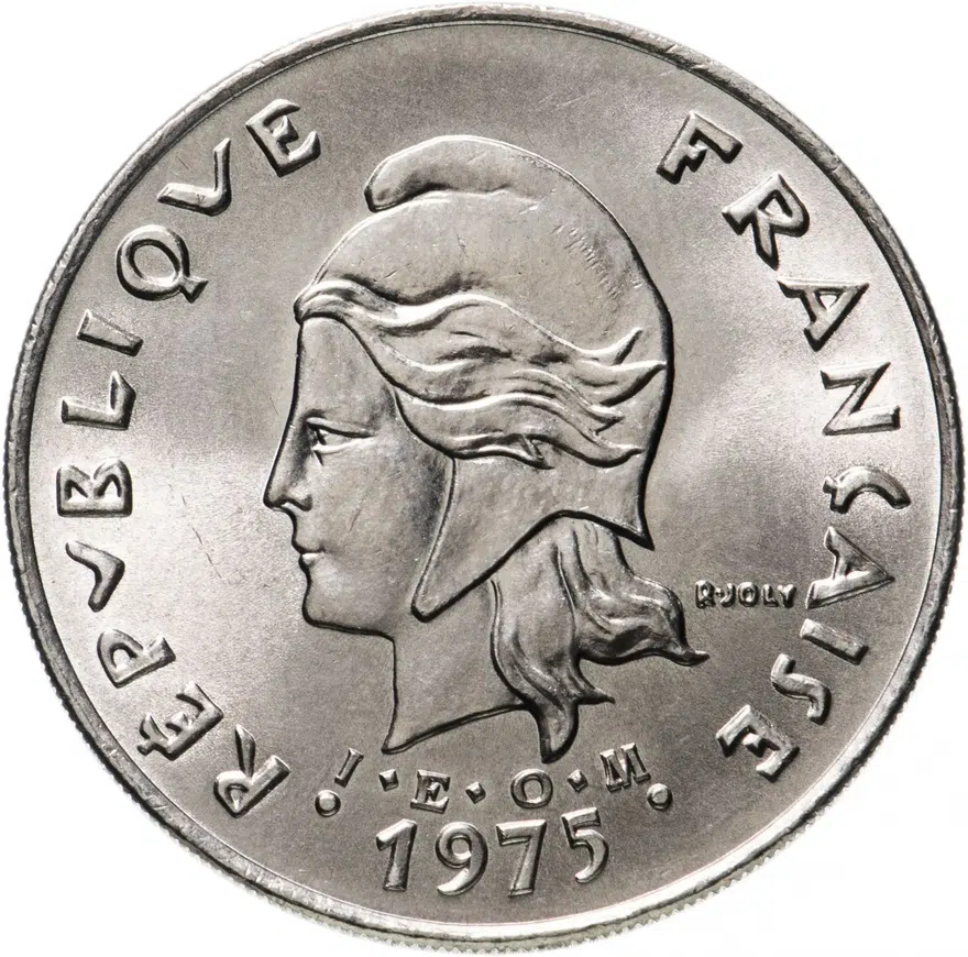 Французская Полинезия 50 франков (francs) 1975, реверс