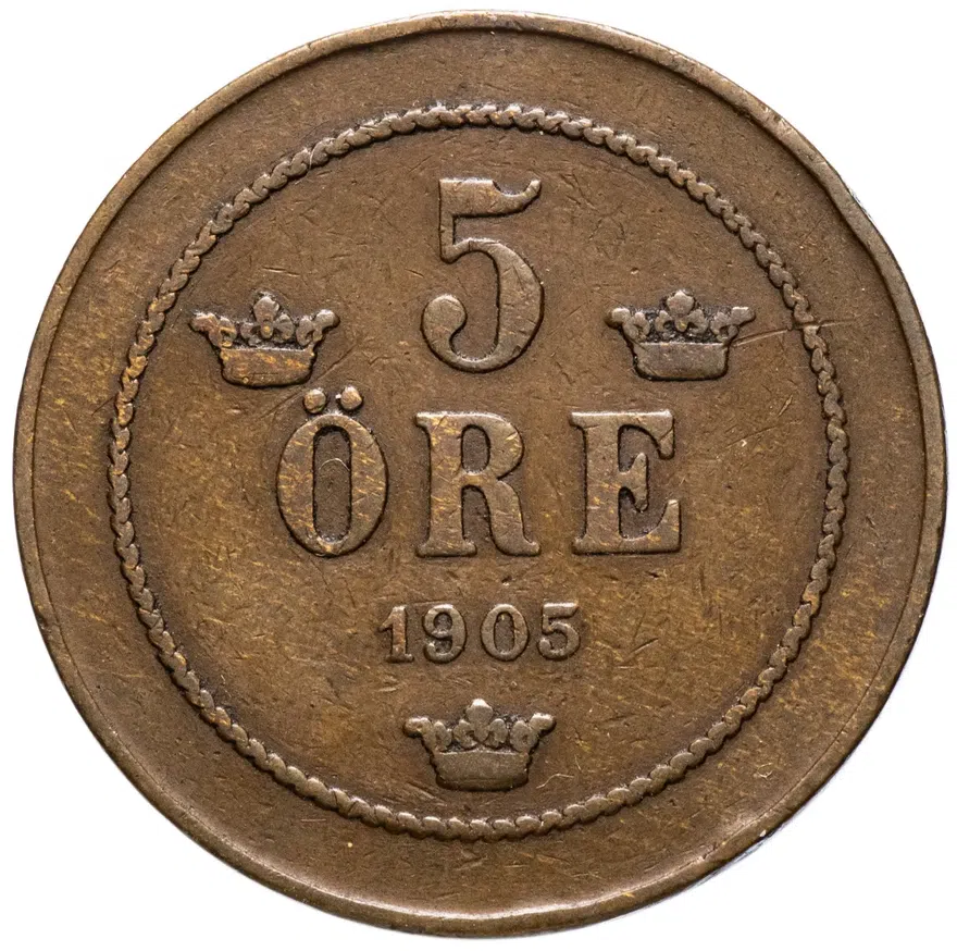 Швеция 5 эре (ore) 1905