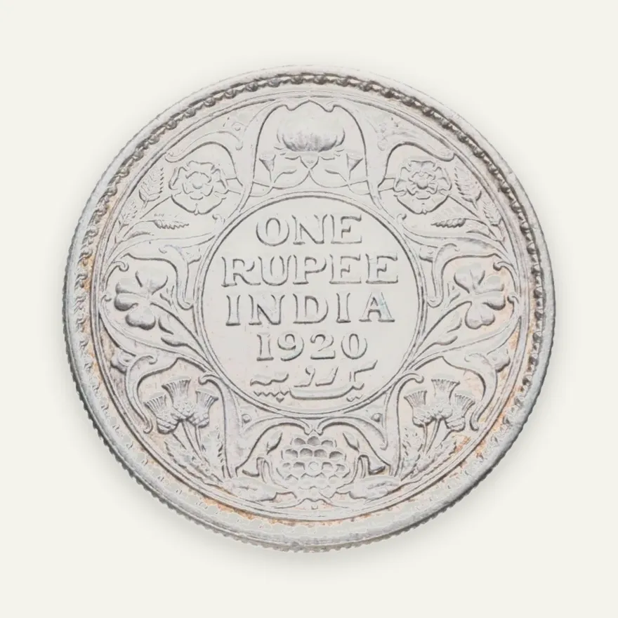 Индия (Британская) 1 рупия (rupee) 1920 ♦  знак монетного двора: "♦" - Бомбей