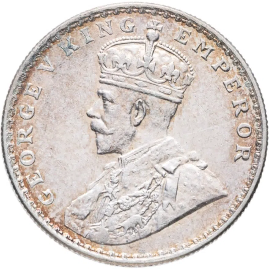 Индия (Британская) 1 рупия (rupee) 1920 ♦  знак монетного двора: "♦" - Бомбей, реверс