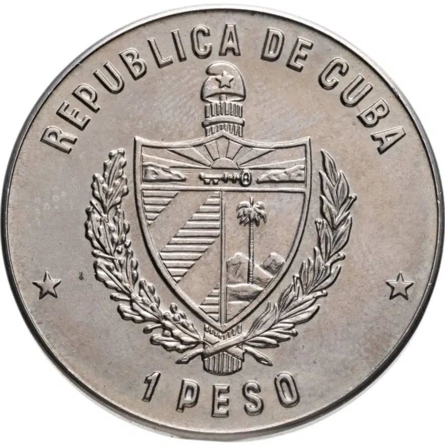 Куба 1 песо (peso) 1980  Первый советско-кубинский космический полёт, реверс