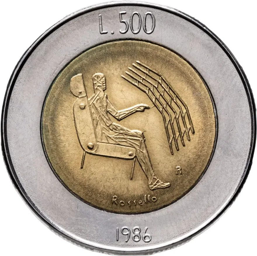 Сан-Марино 500 лир (lire) 1986  Эволюция технологий, реверс