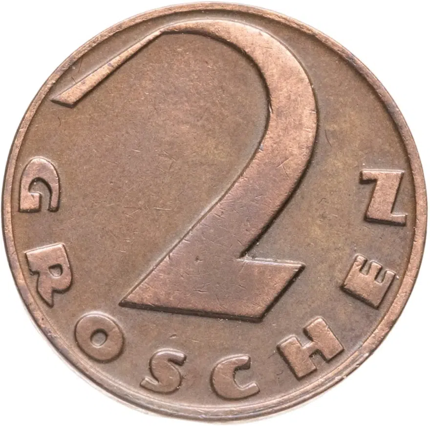 Австрия 2 гроша (groschen) 1936