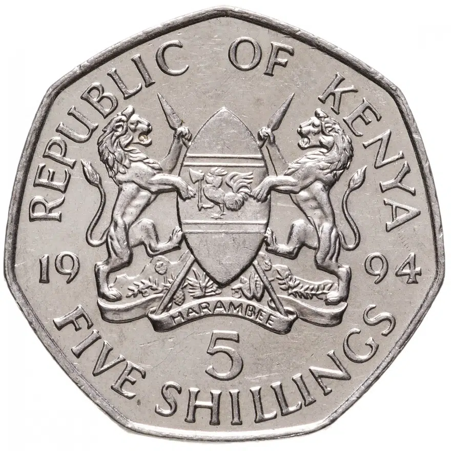 Кения 5 шиллингов (shillings) 1994