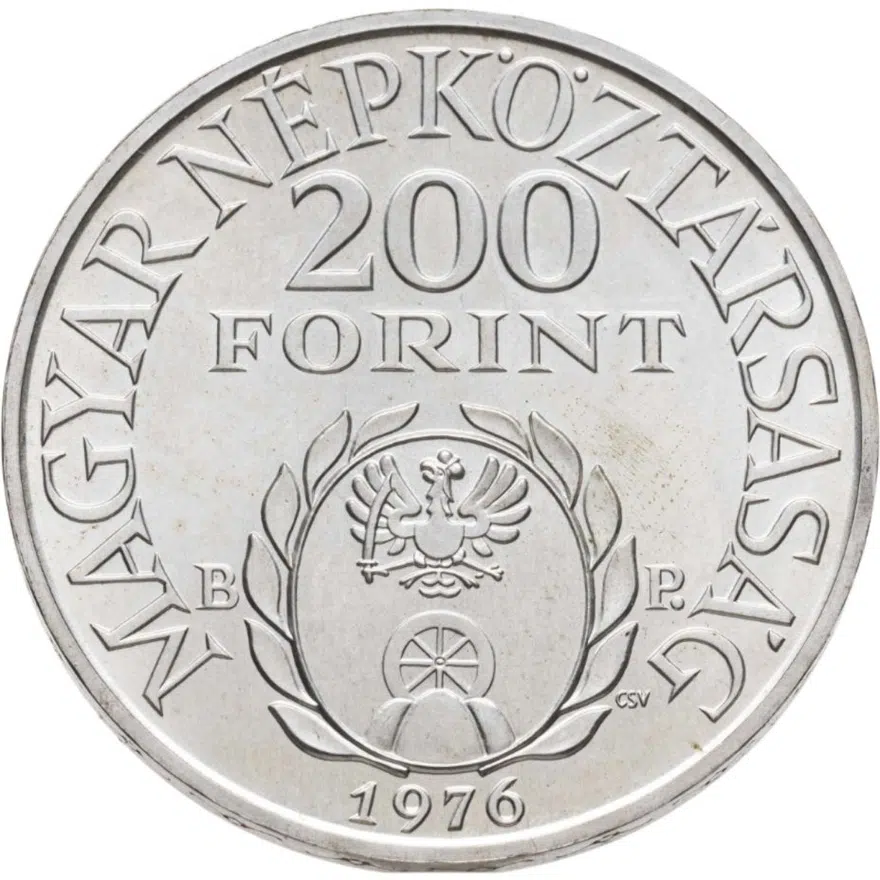 Венгрия 200 форинтов (forint, ketszaz) 1976 "300 лет со дня рождения Ференца II Ракоци", реверс
