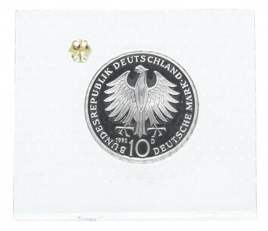 Германия 10 марок (deutsche mark) 1992  150 лет ордену Pour-le-Merite за заслуги в науке и искусстве, реверс