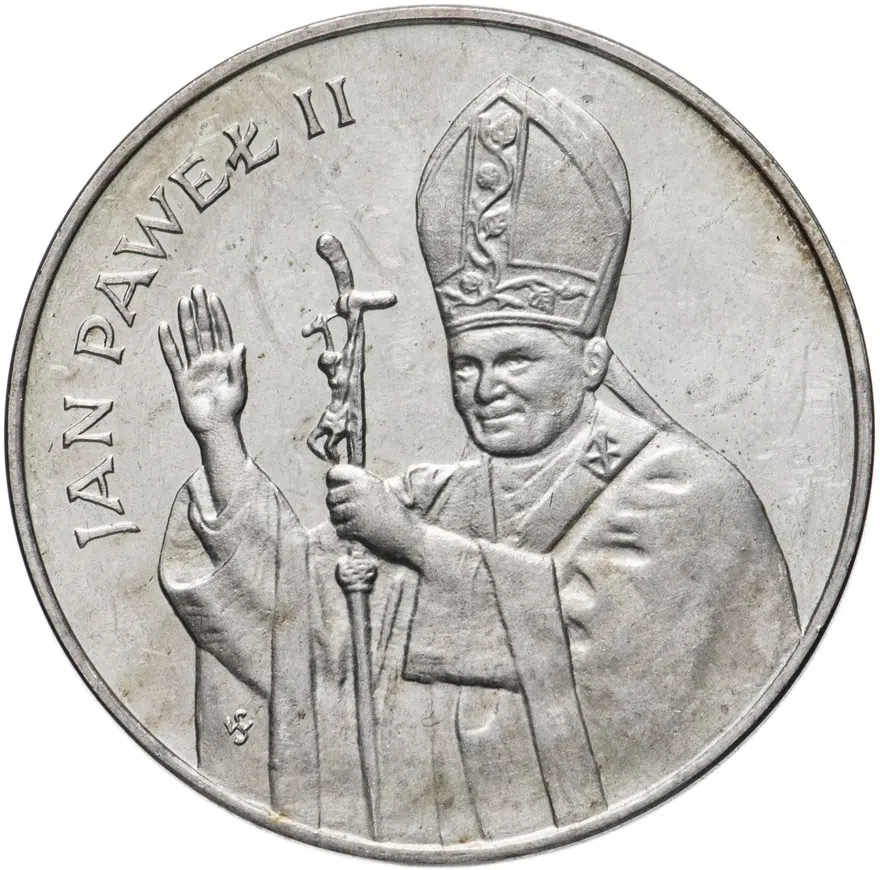 Польша 10000 злотых (zlotych) 1987 "Папа Иоанн Павел II", реверс