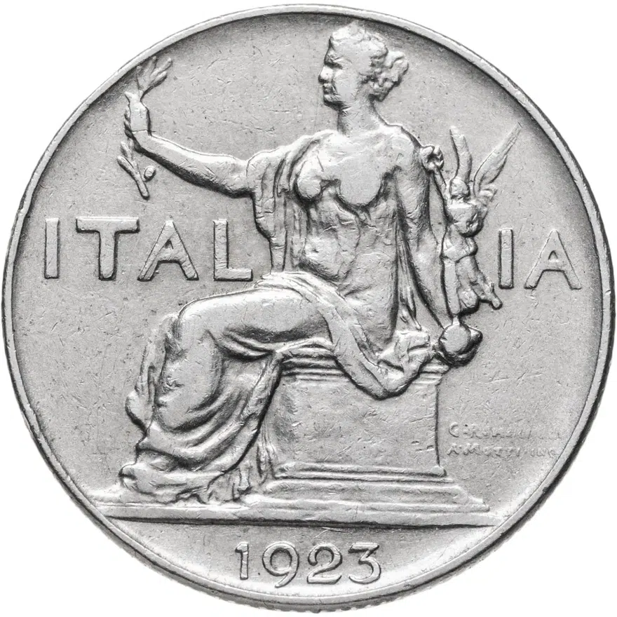Италия 1 лира (lira) 1923