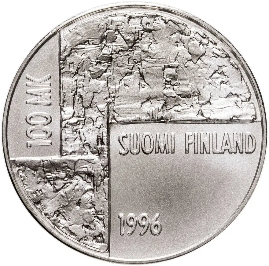 Финляндия 100 марок (markkaa) 1996  50 лет со дня смерти Хелены Шерфбек, реверс