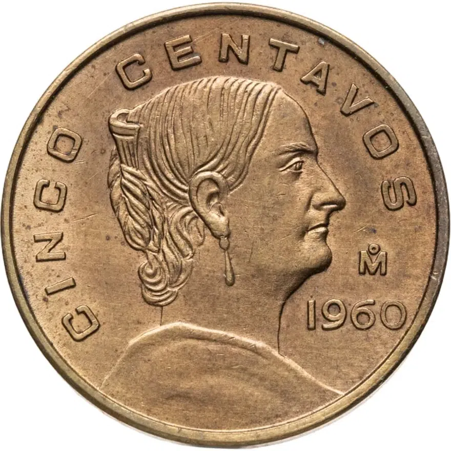 Мексика 5 сентаво (centavos) 1960, аверс