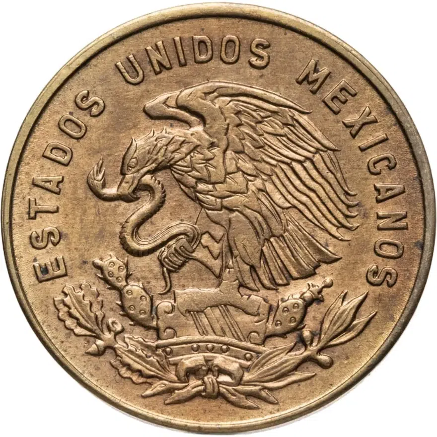 Мексика 5 сентаво (centavos) 1960, реверс