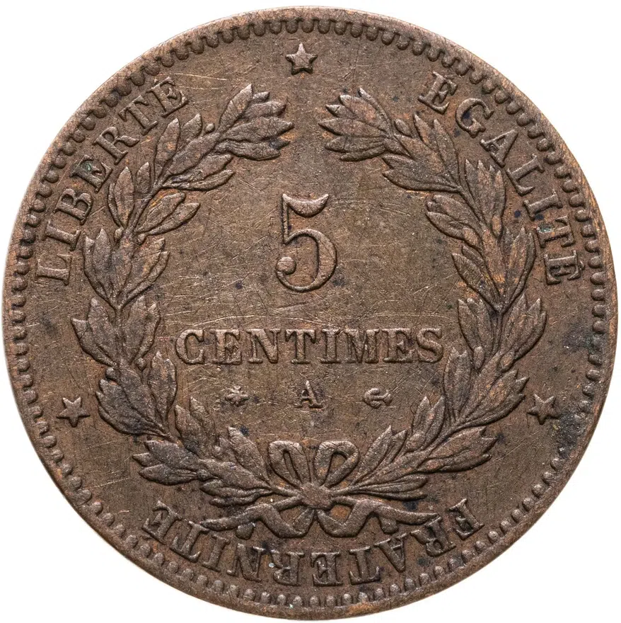Франция 5 сантимов (centimes) 1879