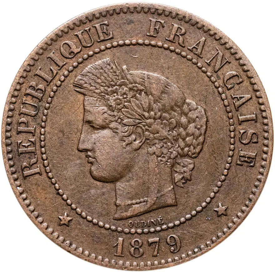 Франция 5 сантимов (centimes) 1879, реверс