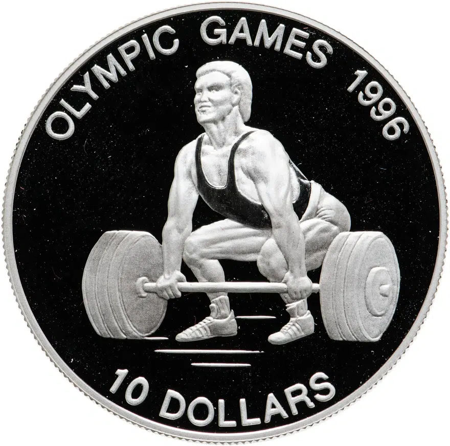 Науру 10 долларов (dollars) 1995  XXVI летние Олимпийские Игры, Атланта 1996, аверс