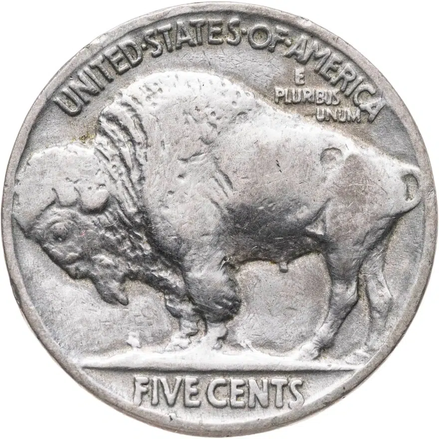 США 5 центов (cents) 1935  Buffalo Nickel Без отметки монетного двора, реверс