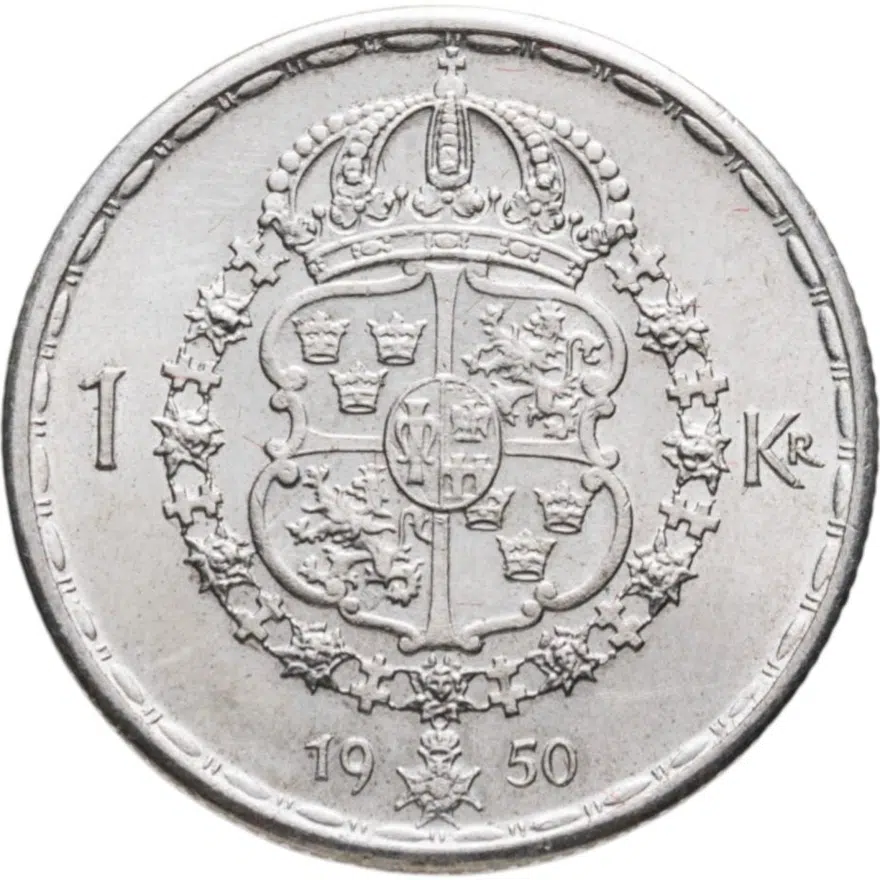 Швеция 1 крона (crown) 1950, реверс
