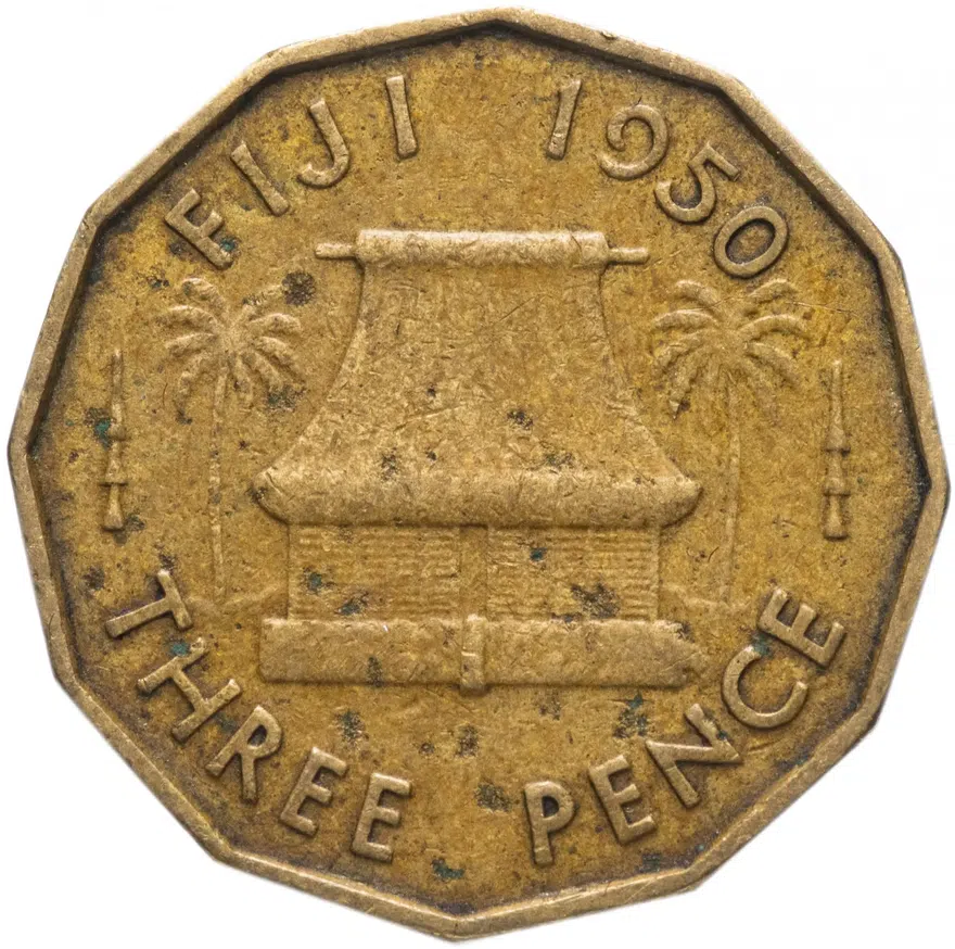 Фиджи 3 пенса (pence) 1950, реверс