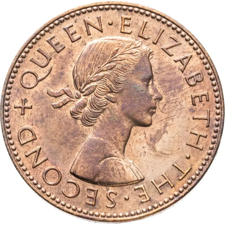 Новая Зеландия 1/2 пенни (penny) 1958, реверс