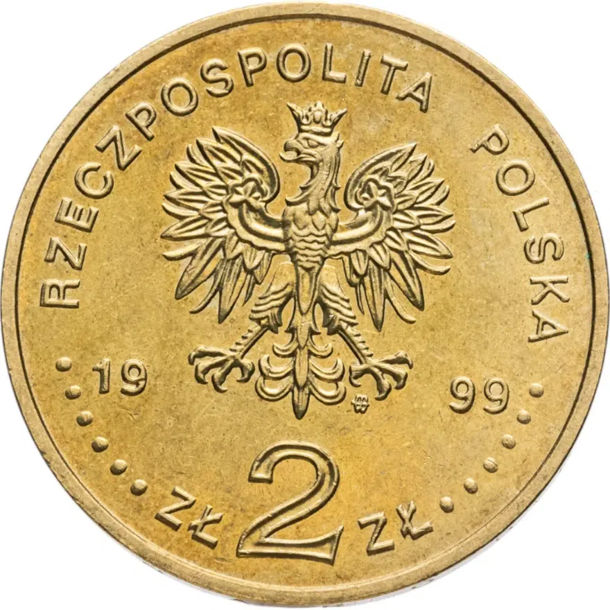 Польша 2 злотых (zlotе) 1999 Вступление Польши в НАТО, реверс