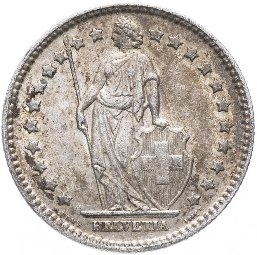 Швейцария 1 франк (franc) 1875-1916, реверс