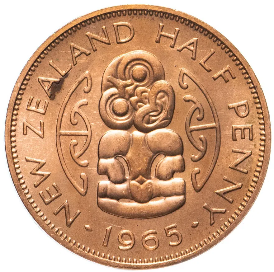 Новая Зеландия 1/2 пенни (penny) 1965, аверс