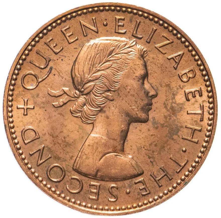 Новая Зеландия 1/2 пенни (penny) 1965, реверс