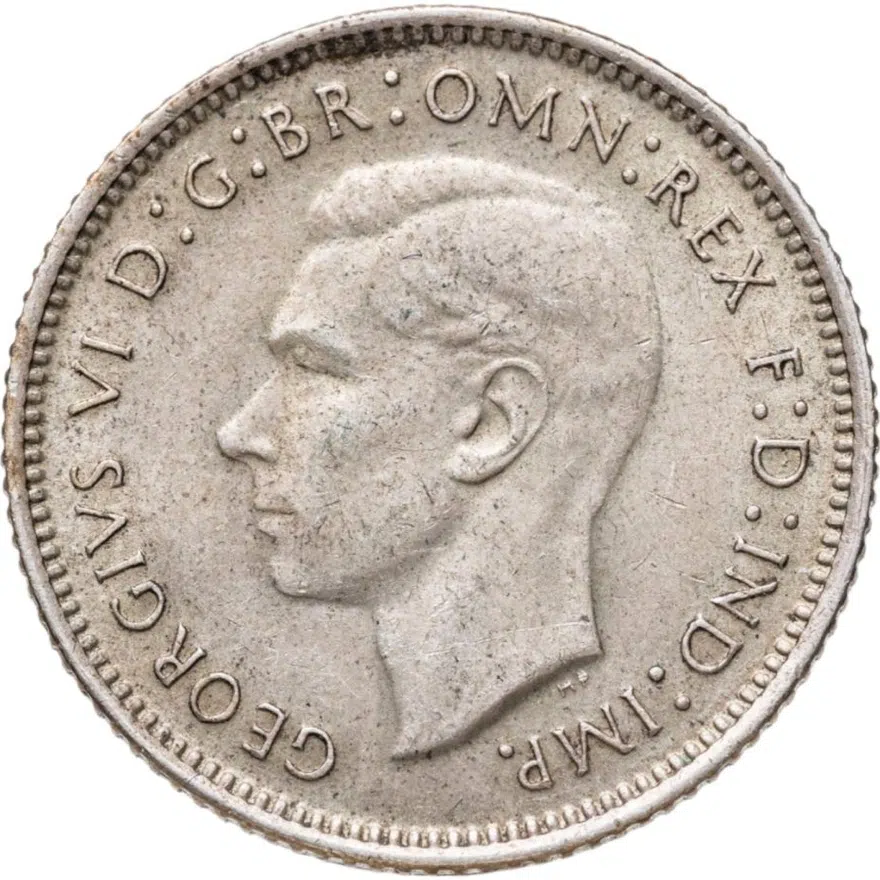 Австралия 6 пенсов (pence) 1942, без отметки монетного двора, реверс
