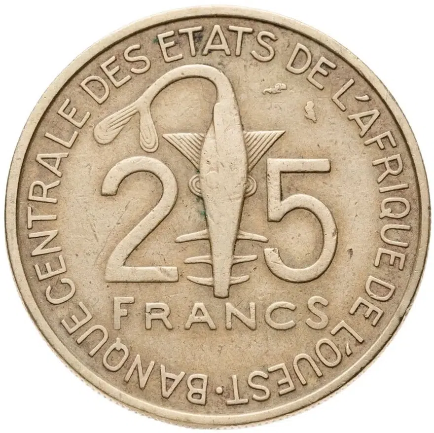 Западная Африка (BCEAO) 25 франков (francs) 1970, реверс