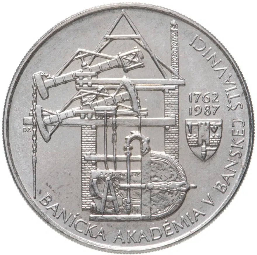 Чехословакия 100 крон (korun) 1987  225 лет Горной академии в Банска-Штьявница, аверс