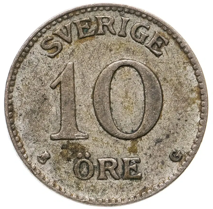 Швеция 10 эре (ore) 1928, аверс