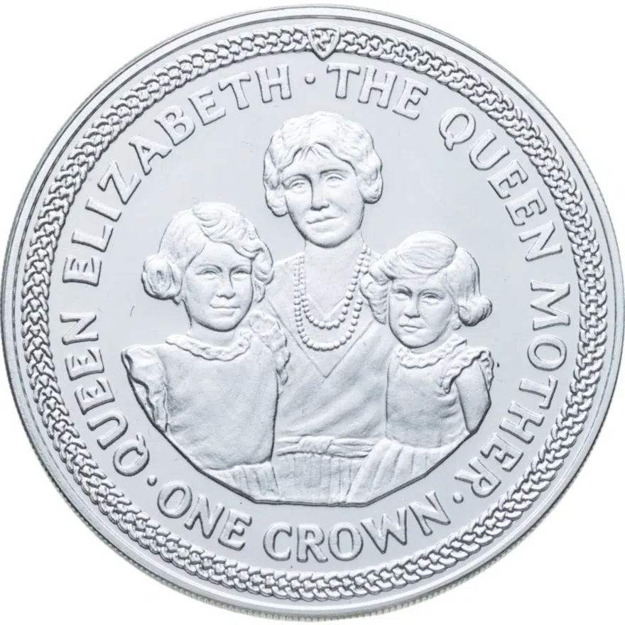 Остров Мэн 1  крона (crown) 1985 BUNC 85 лет со дня рождения Королевы Матери - Королева-мать, Елизавета, Маргарет, аверс