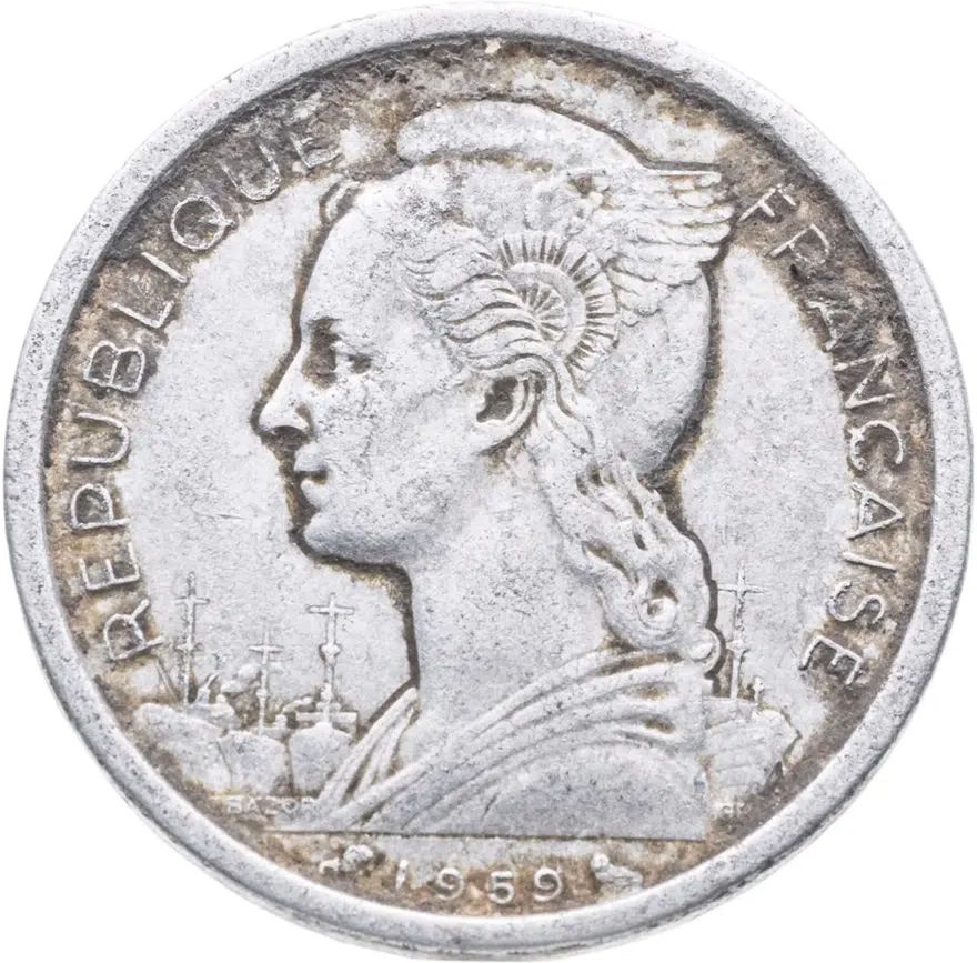 Французское Сомали 2 франка (francs) 1959