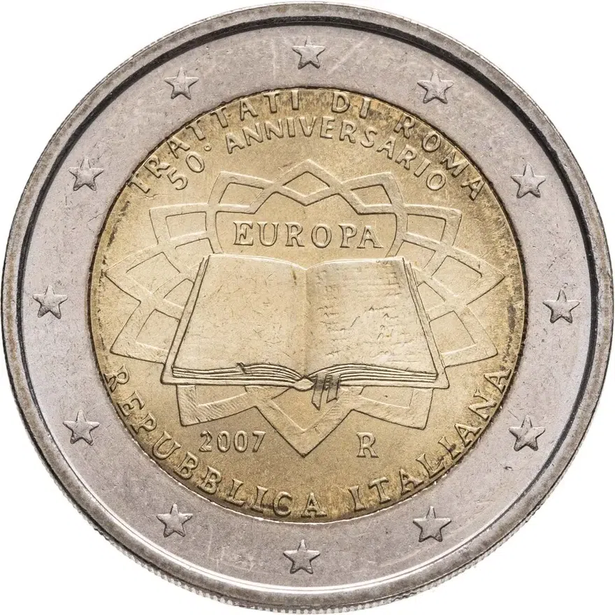 Италия 2 euro (евро) 2007 50-летие подписания Римского договора