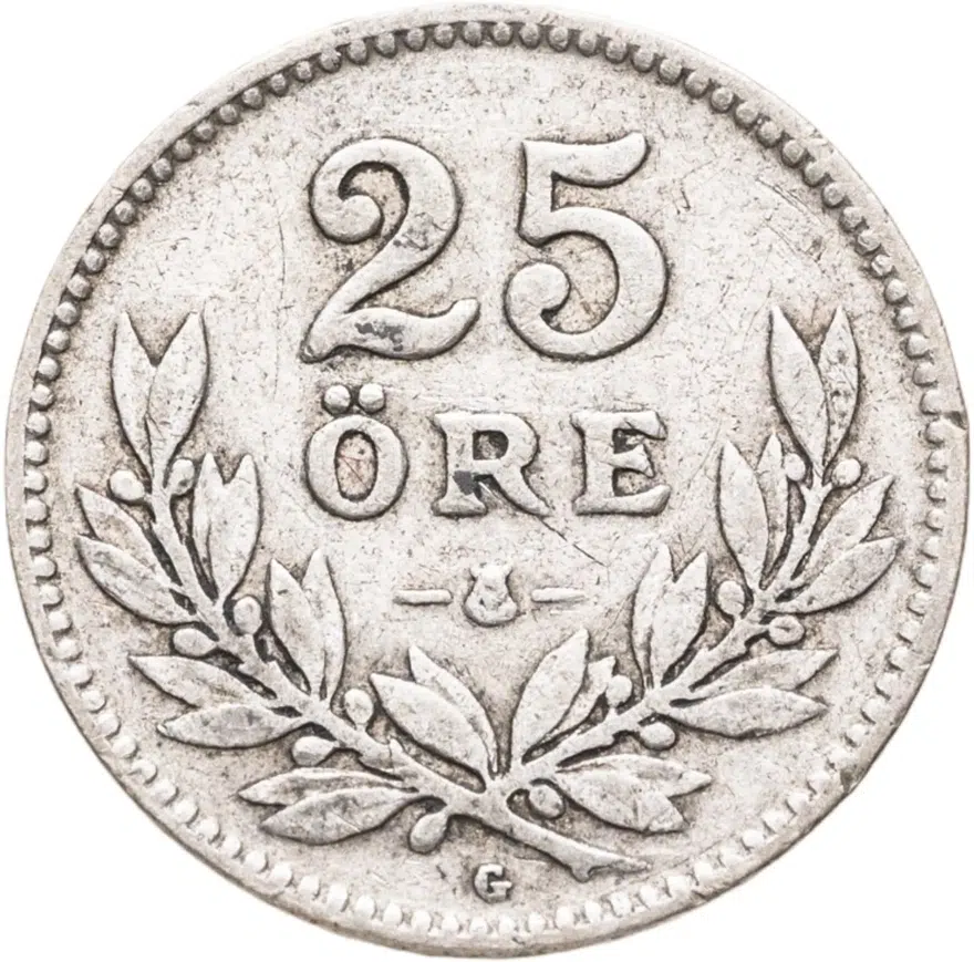 Швеция 25 эре (ore) 1938, аверс