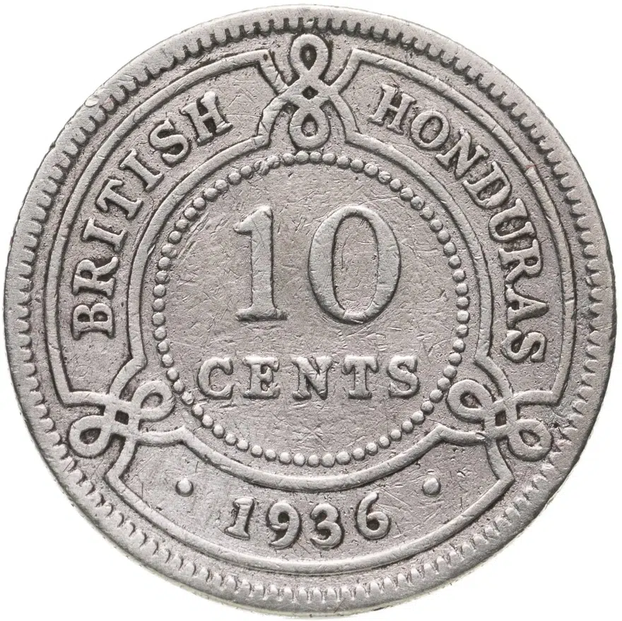 Британский Гондурас 10 центов (cents) 1936