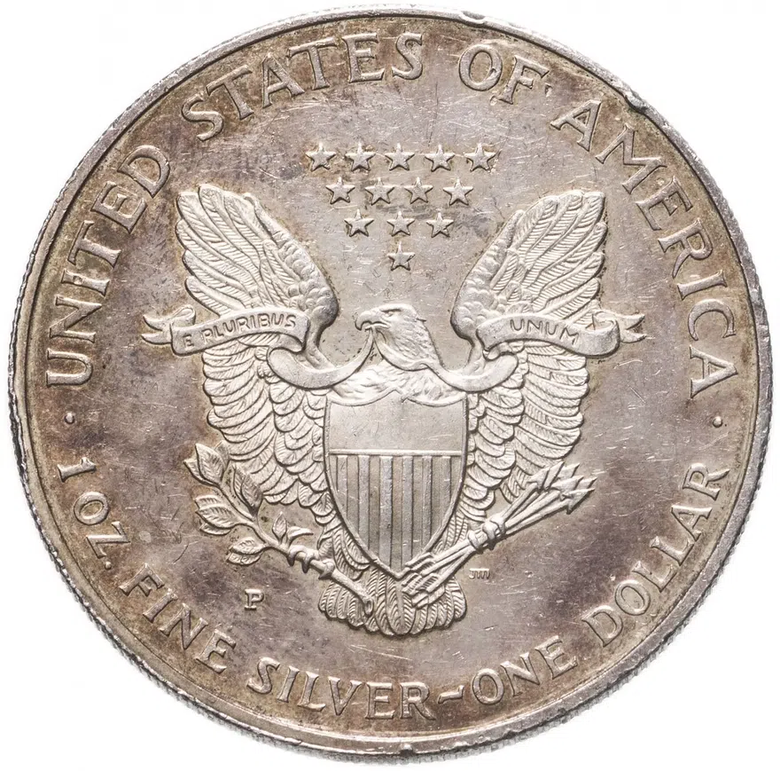 США 1 доллар (dollar) 1996 P Американский серебряный орёл знак монетного двора: "P" - Филадельфия, реверс