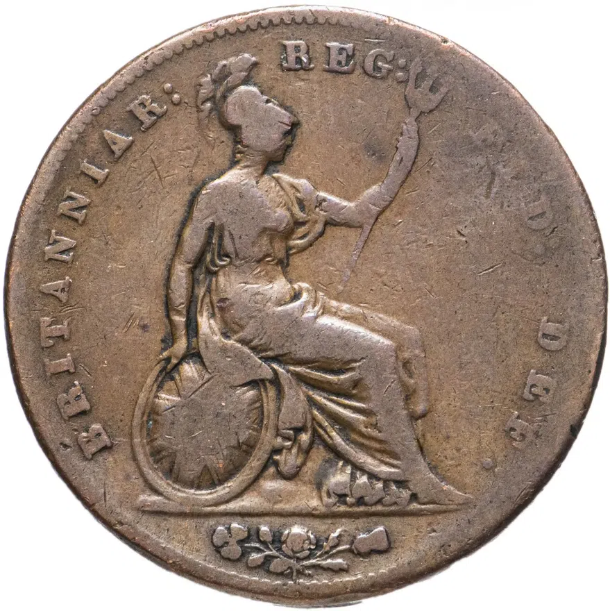 Великобритания 1 пенни (penny) 1853, реверс