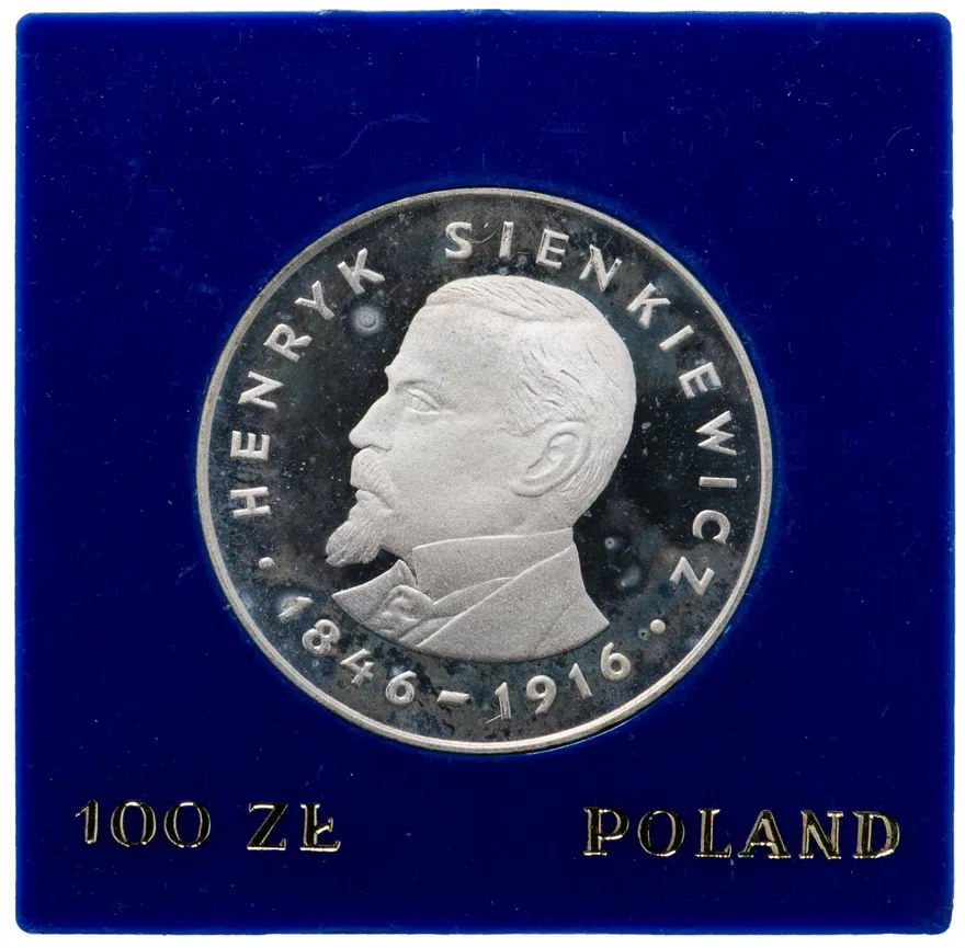 Польша 100 злотых (zlotych) 1977 "130 лет со дня рождения Генрика Сенкевича", реверс