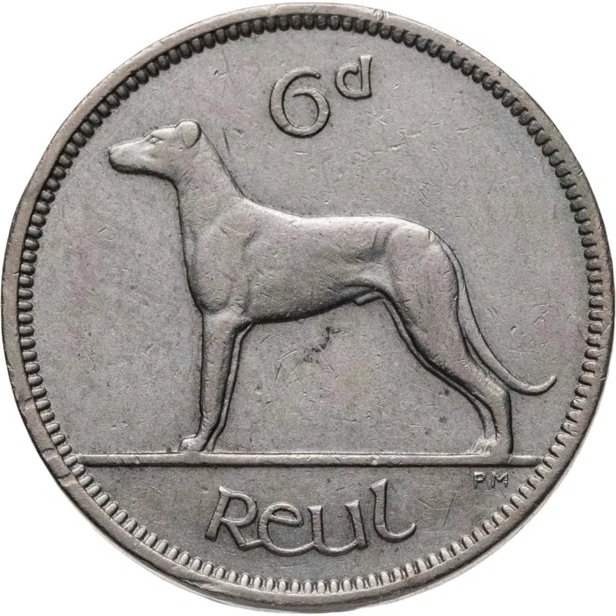 Ирландия 6 пенсов (pence) 1946, реверс