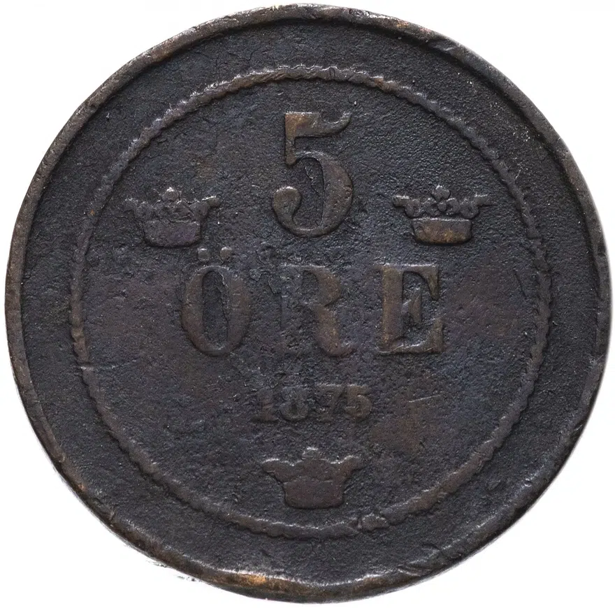 Швеция 5 эре (ore) 1875