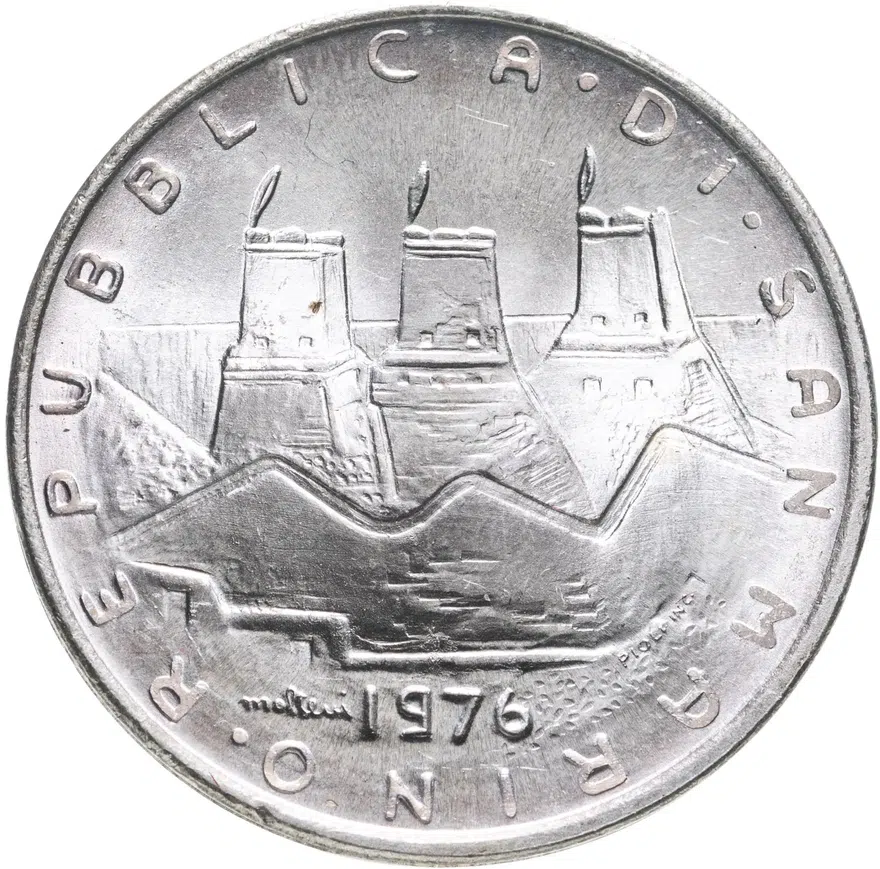 Сан-Марино 500 лир (lire) 1976  Республика (дерево)