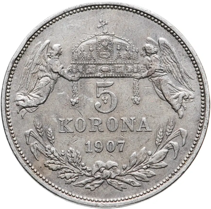 Венгрия 5 крон (corona) 1907, аверс