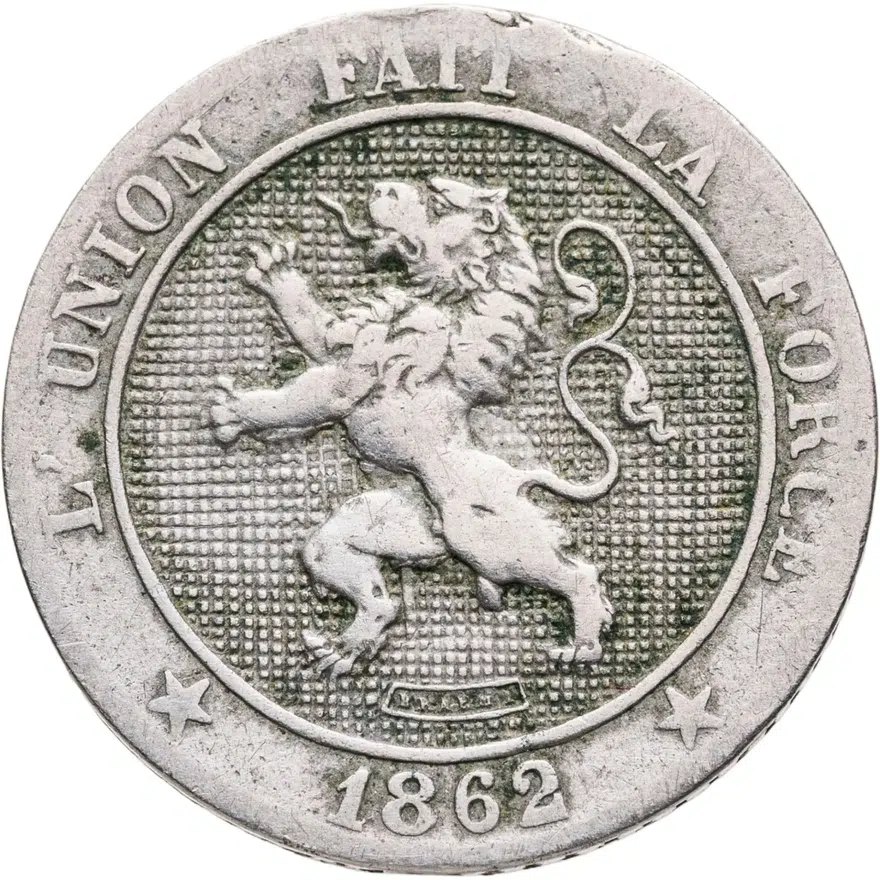 Бельгия 5 сантимов (centimes) 1862, реверс