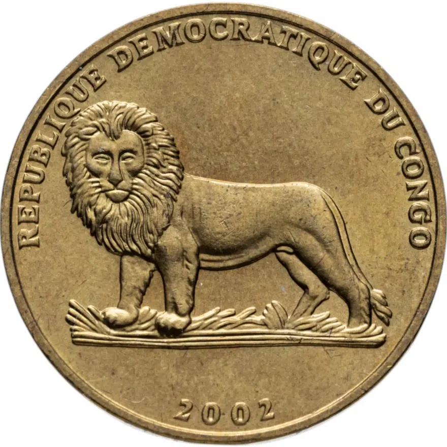 Конго (ДРК) 1 франк (franc) 2002 "Животные - Петух", аверс