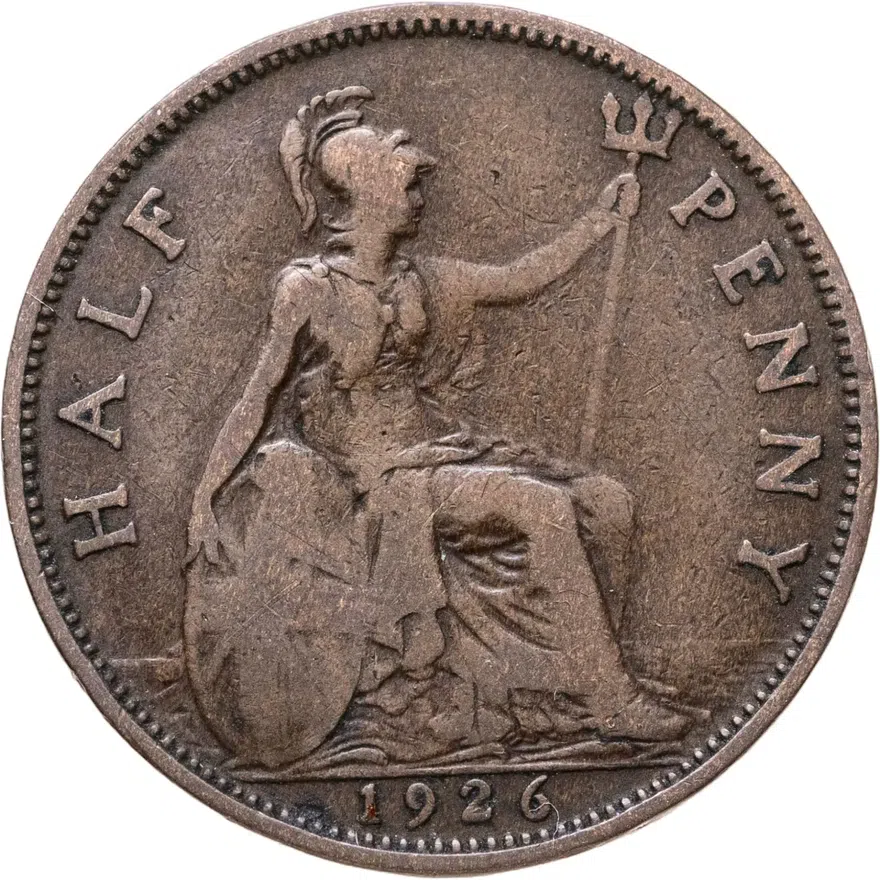 Великобритания 1/2 пенни (penny) 1926, реверс
